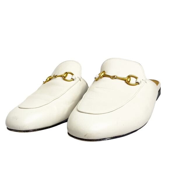GUCCI Authentic Princetown mule loafer gold white horse bit 8.5 - Picture 3 of 12